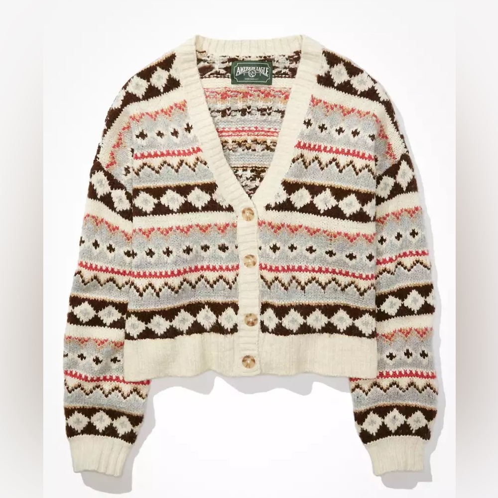 NWOT - American Eagle Fairisle Button-Up Cardigan